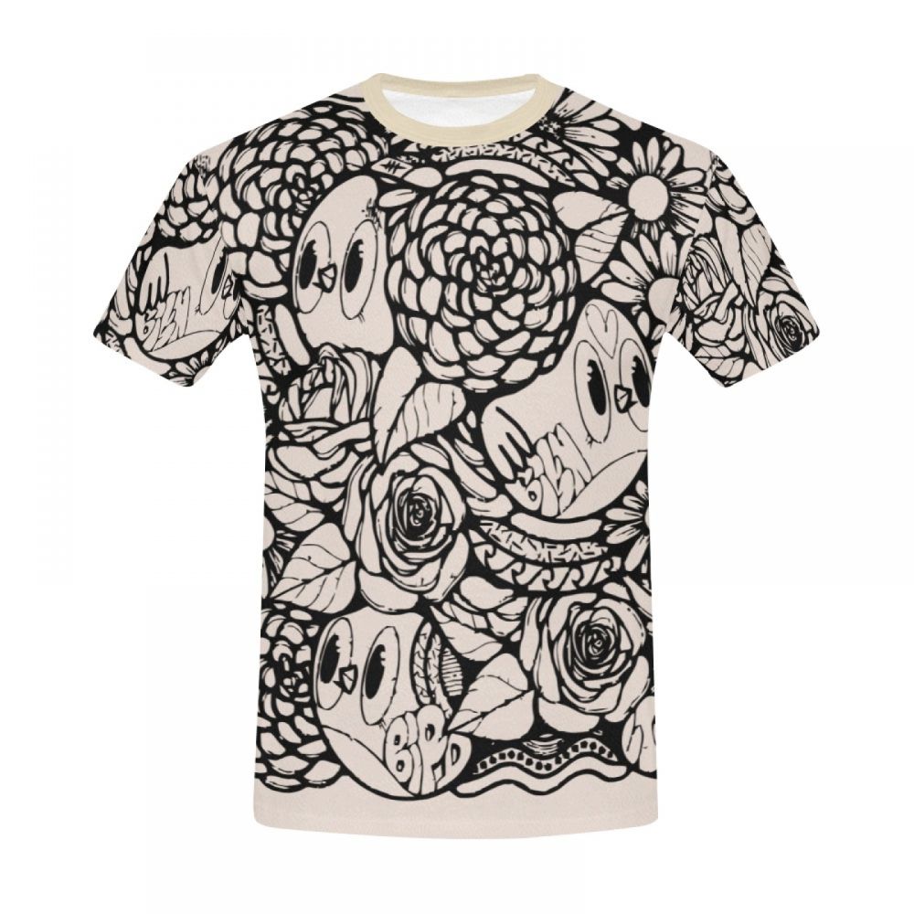 Camiseta Corta Perú Arte Digital Ave Flor Hombre