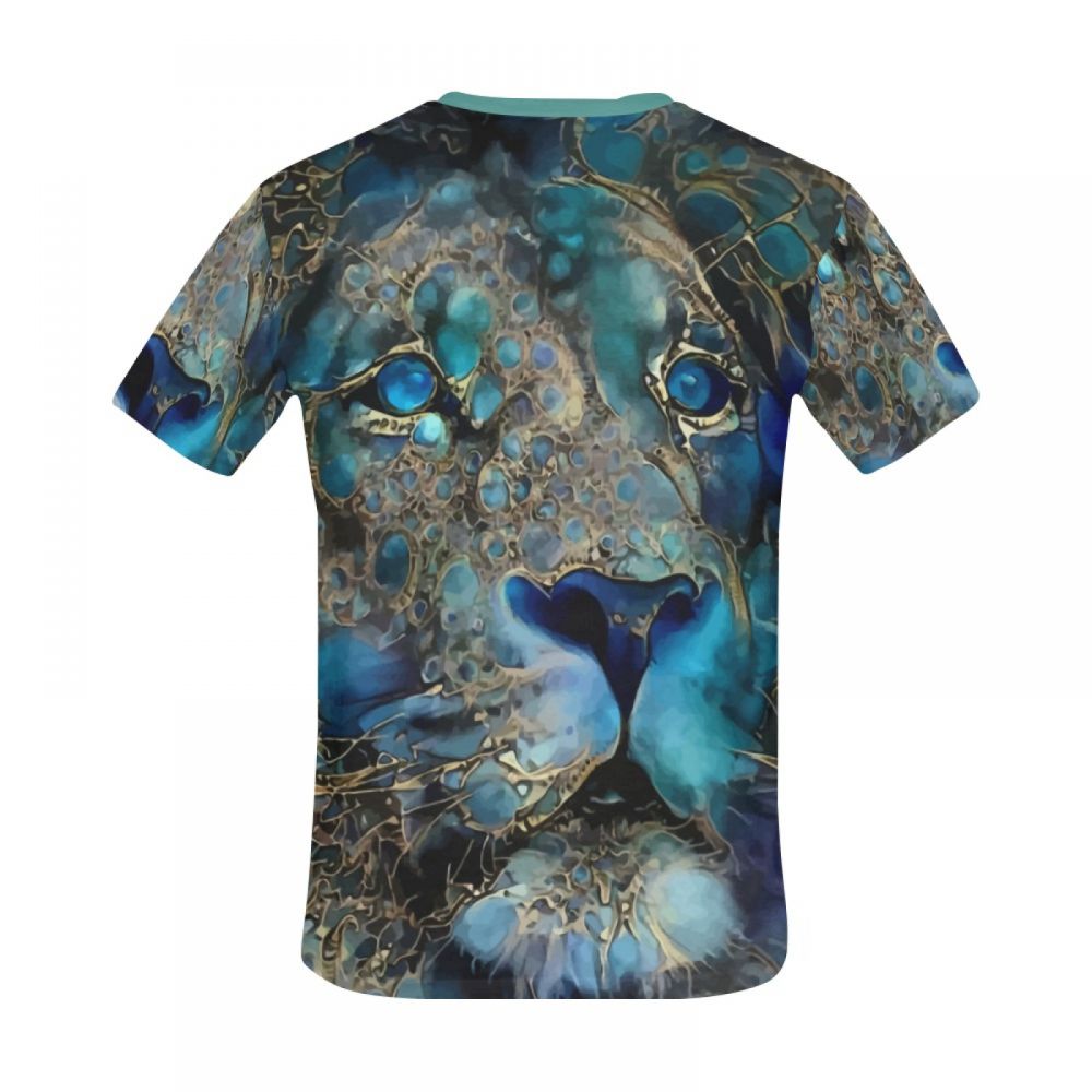 Camiseta Corta Perú Arte Digital León Azul Hombre