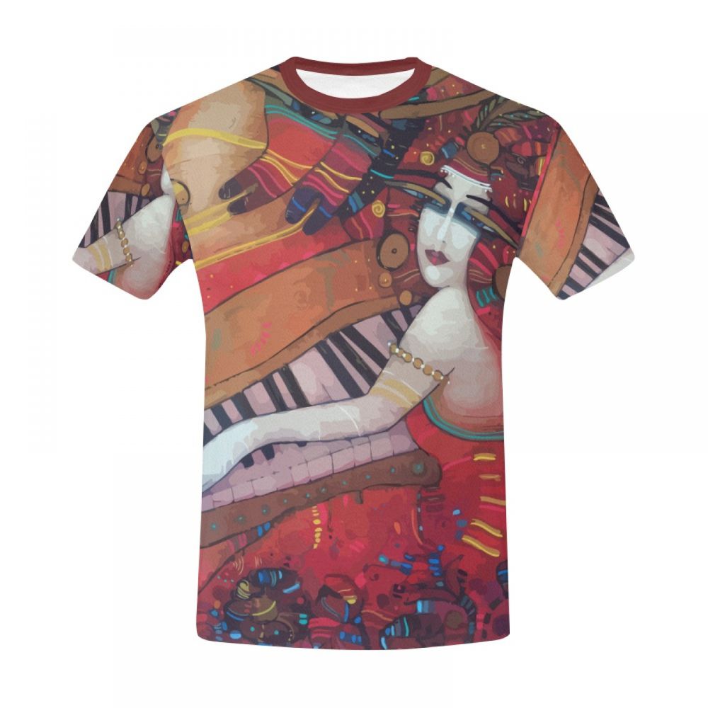 Camiseta Corta Perú Arte Rouge Chica Piano Hombre