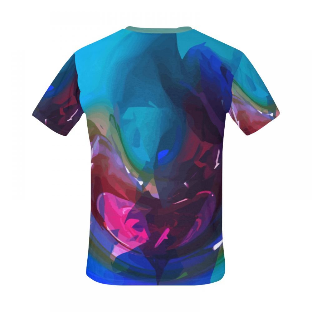 Camiseta Corta Perú Arte Digital Azul Palabra Hombre