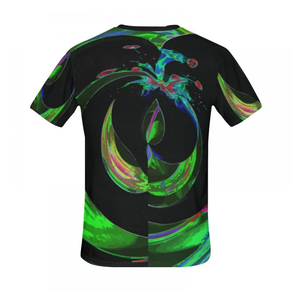 Camiseta Corta Perú Gota De Agua Arte Digital Verde Hombre