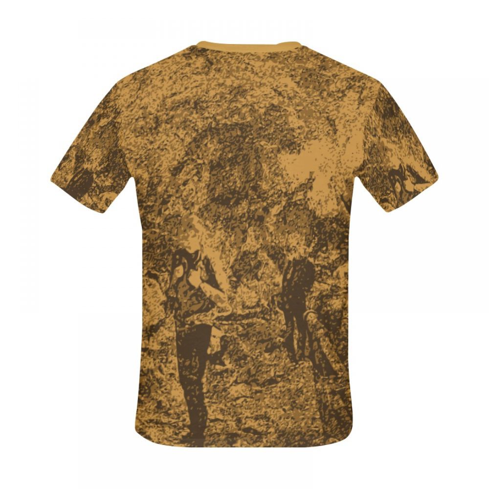 Camiseta Corta Perú Arte Digital Marrón Hombres Hombre