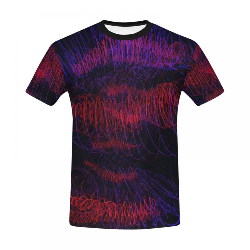 Camiseta Corta Perú Ondas De Sonido De Arte Rojo Hombre