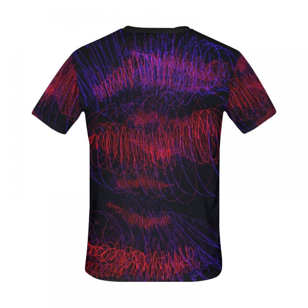 Camiseta Corta Perú Ondas De Sonido De Arte Rojo Hombre