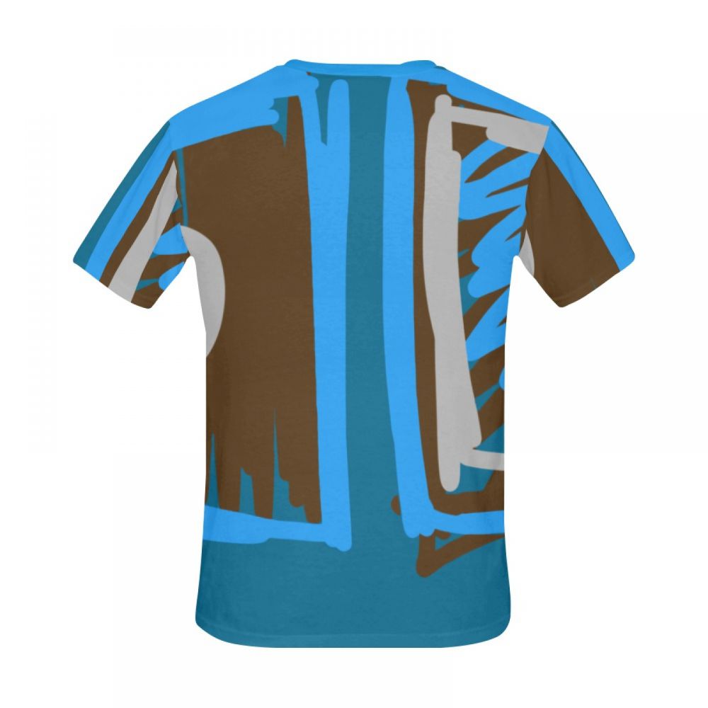 Camiseta Corta Perú Arte Digital Azul Hombre