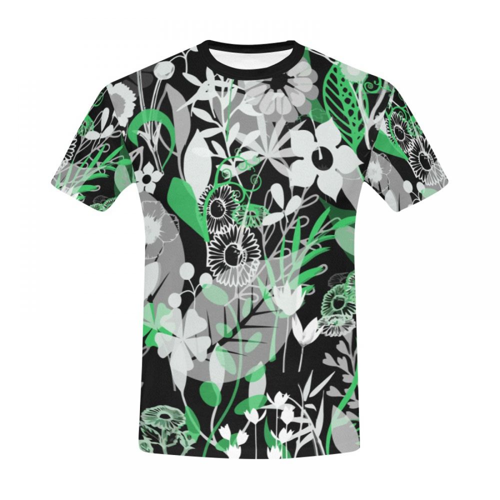 Camiseta Corta Perú Arreglo Floral De Arte Hombre