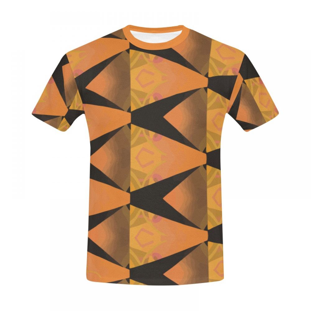 Camiseta Corta Perú Arte Abstracto Naranja Hombre