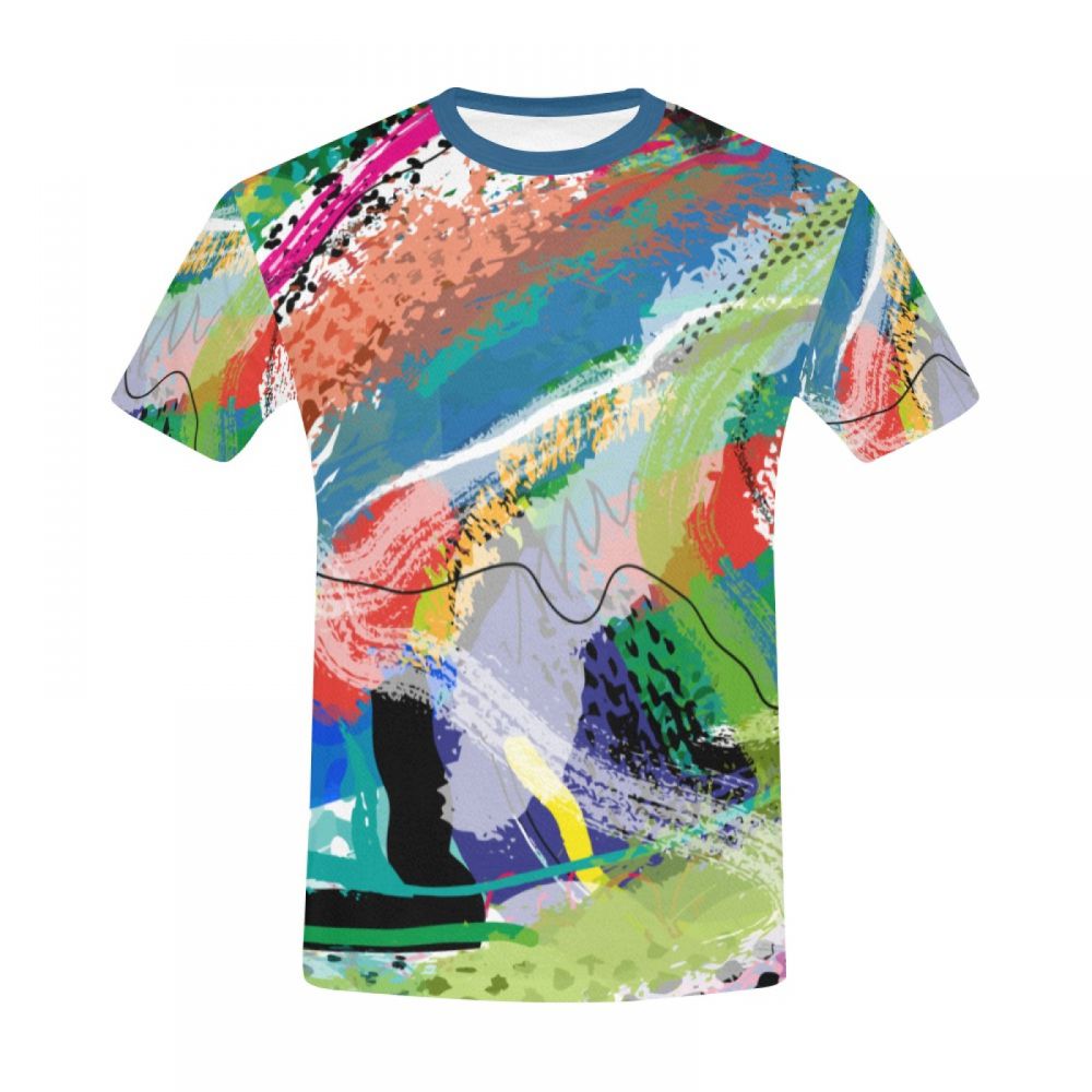 Camiseta Corta Perú Se Acerca La Primavera Del Arte Abstracto Hombre