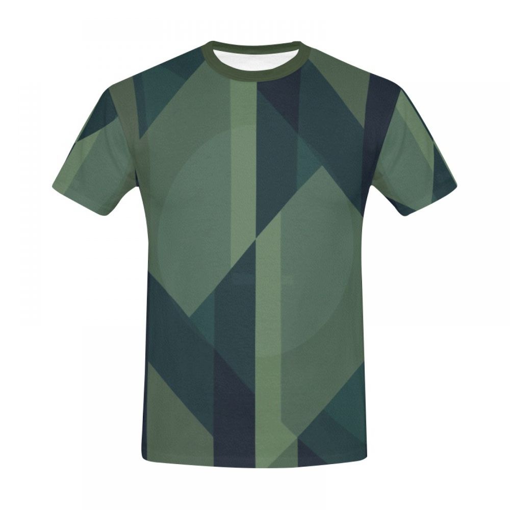 Camiseta Corta Perú Arte Geométrico Líneas Verdes Hombre