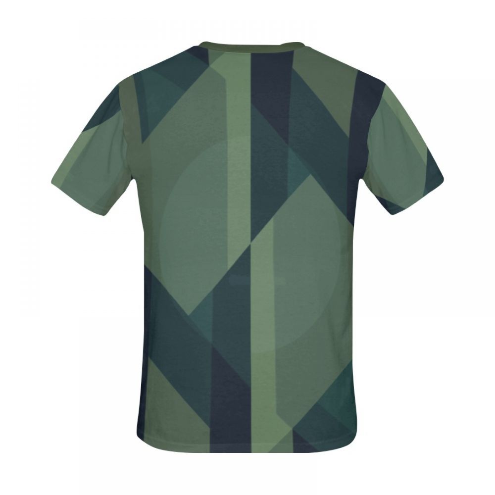 Camiseta Corta Perú Arte Geométrico Líneas Verdes Hombre