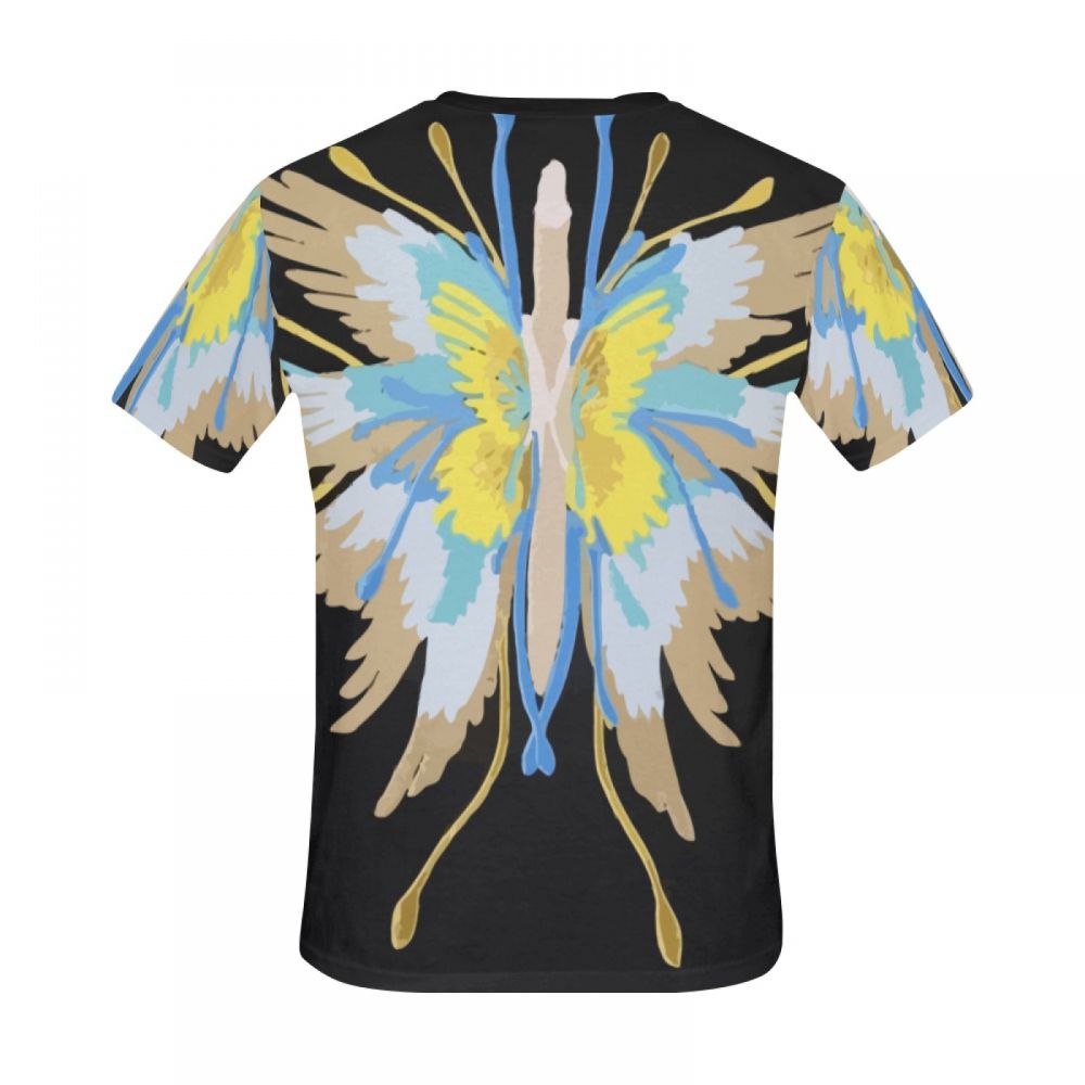 Camiseta Corta Perú Mariposa De Arte Geométrico Hombre