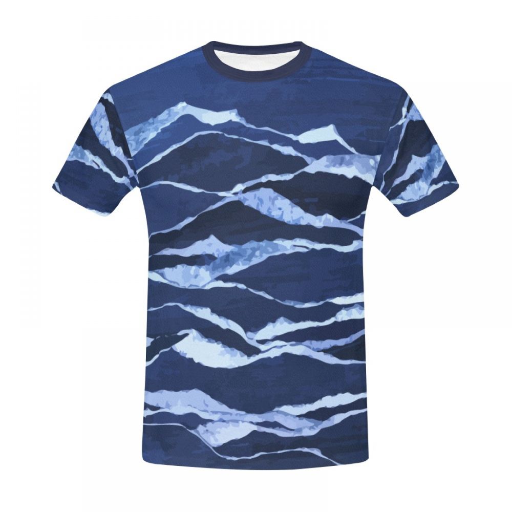 Camiseta Corta Perú Pico De Montaña De Arte Abstracto Hombre