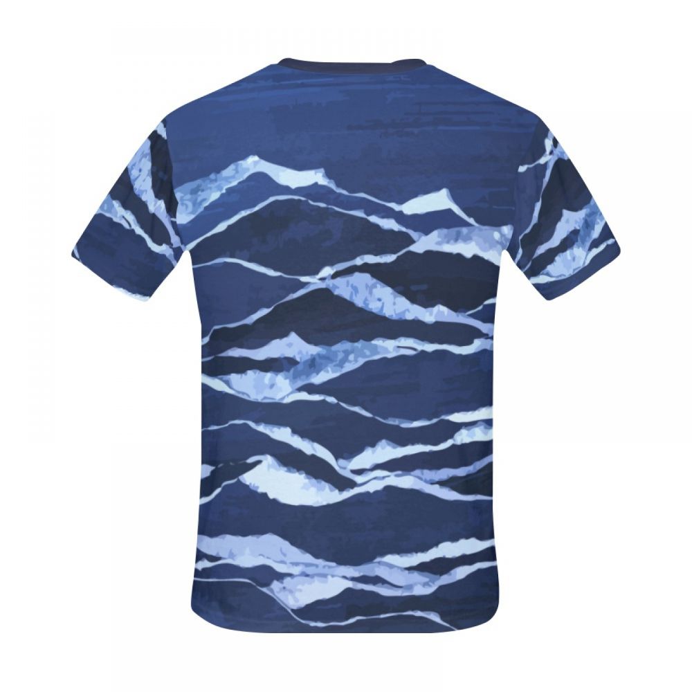 Camiseta Corta Perú Pico De Montaña De Arte Abstracto Hombre