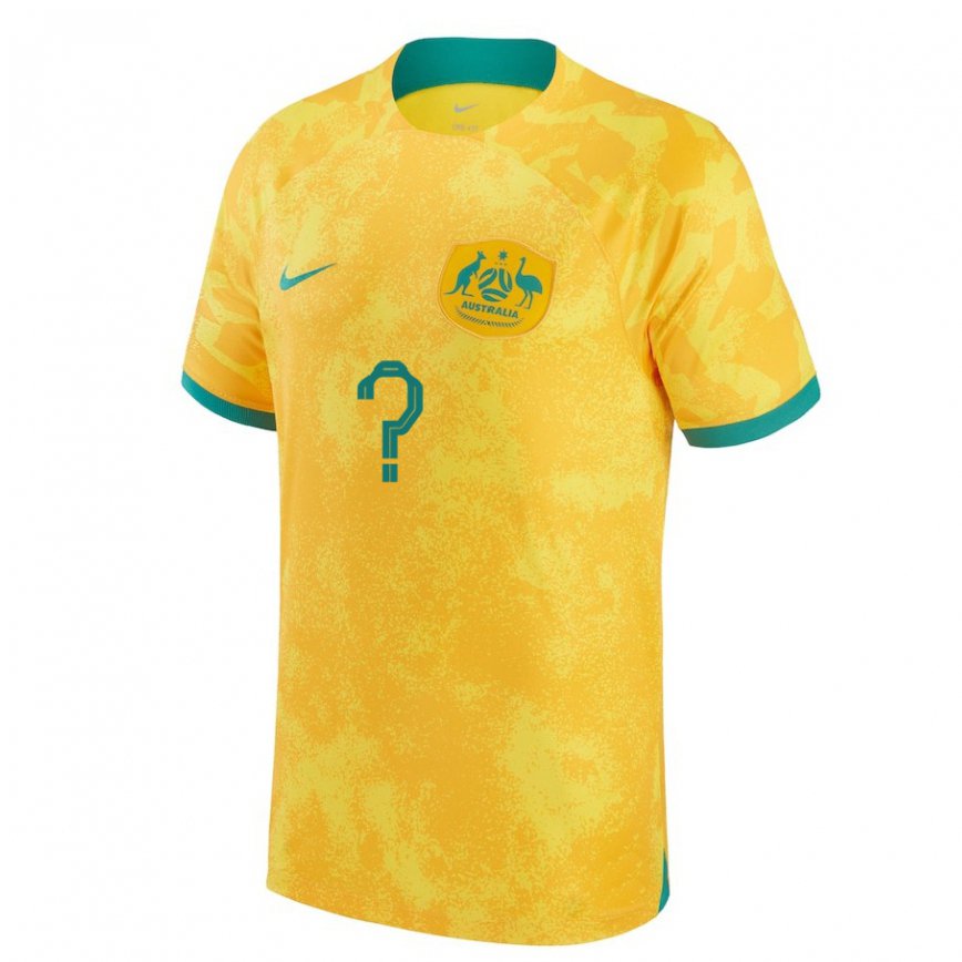 Niño Camiseta Australia Su Nombre #0 Dorado 1ª Equipación 22-24 Perú