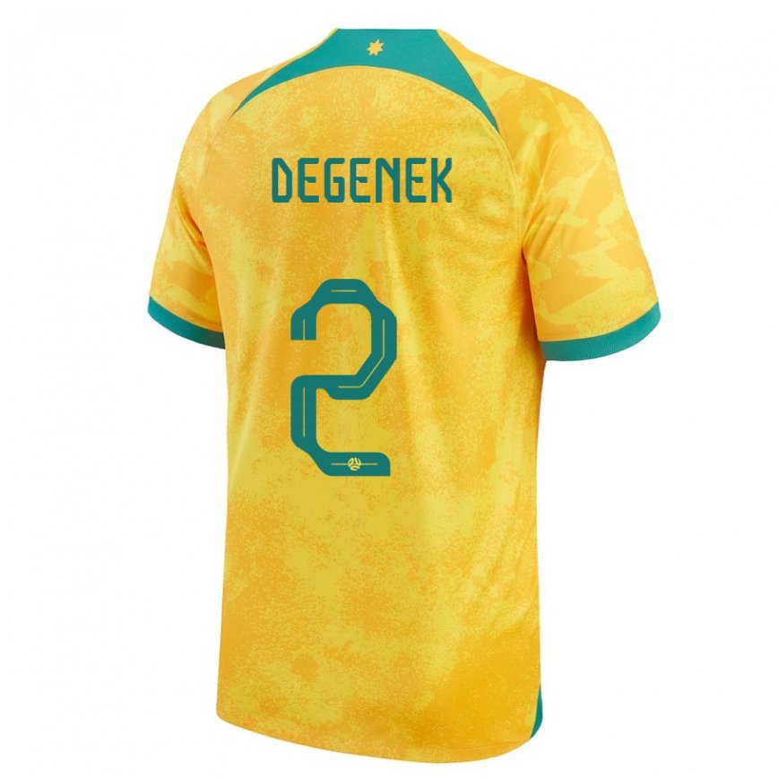 Niño Camiseta Australia Milos Degenek #2 Dorado 1ª Equipación 22-24 Perú