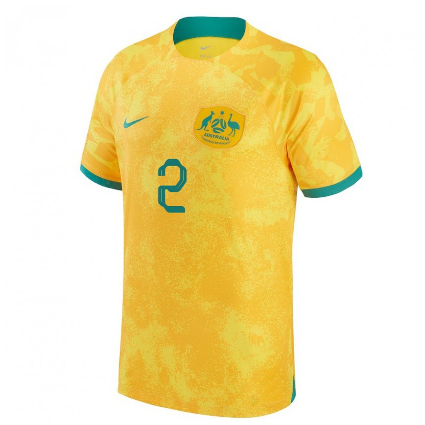 Niño Camiseta Australia Milos Degenek #2 Dorado 1ª Equipación 22-24 Perú