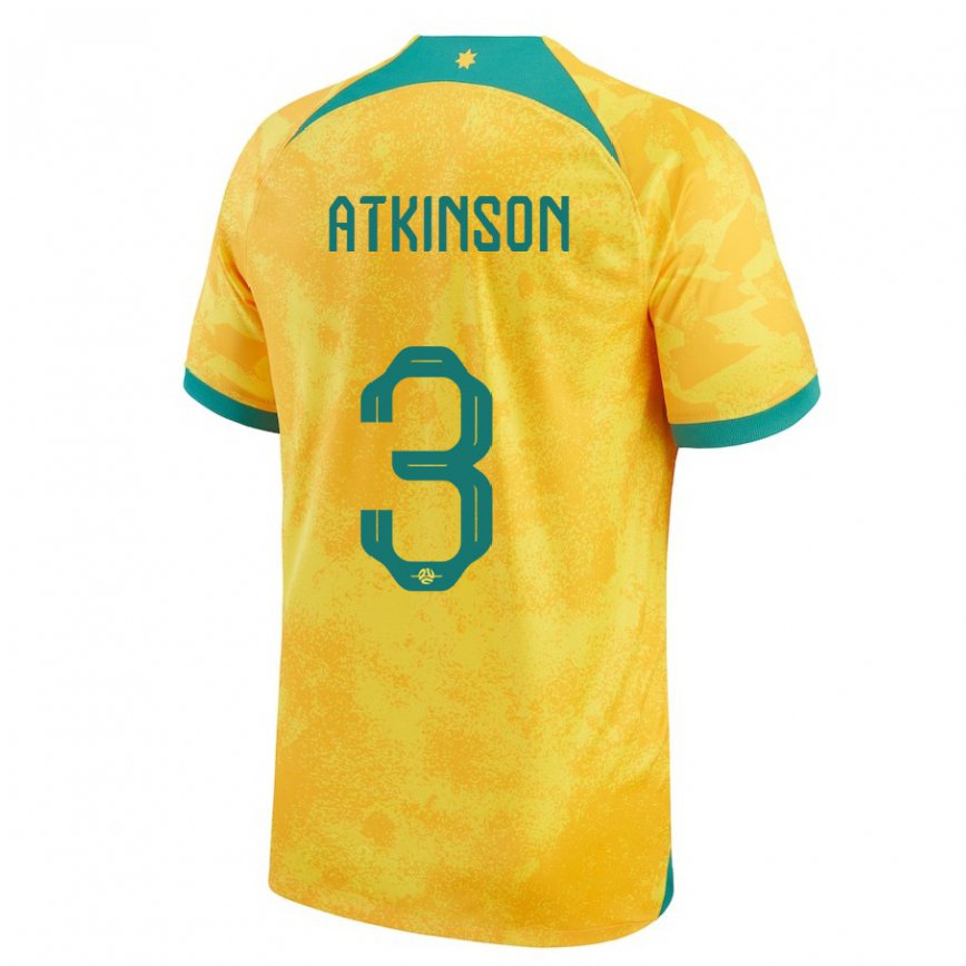 Niño Camiseta Australia Nathaniel Atkinson #3 Dorado 1ª Equipación 22-24 Perú