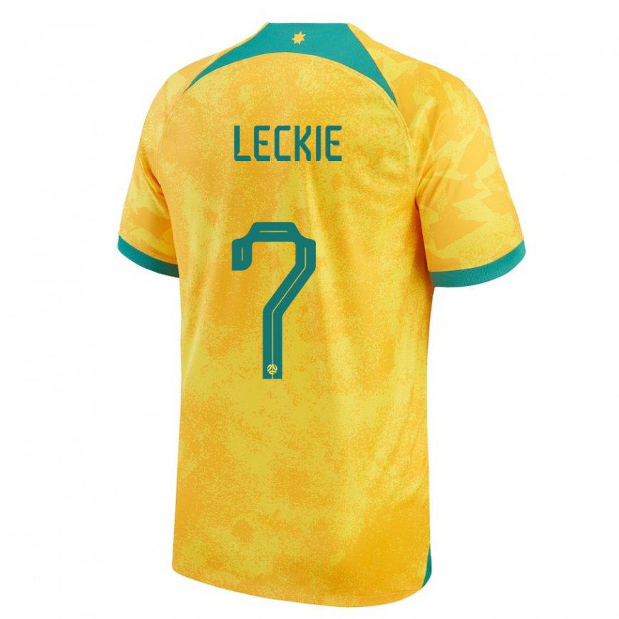 Niño Camiseta Australia Mathew Leckie #7 Dorado 1ª Equipación 22-24 Perú