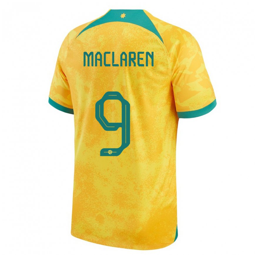 Niño Camiseta Australia Jamie Maclaren #9 Dorado 1ª Equipación 22-24 Perú