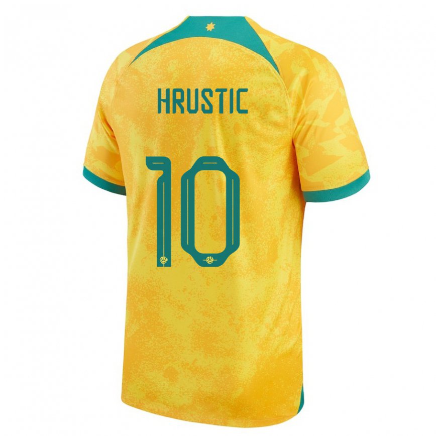 Niño Camiseta Australia Ajdin Hrustic #10 Dorado 1ª Equipación 22-24 Perú