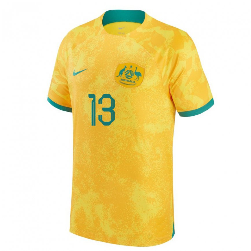 Niño Camiseta Australia Aaron Mooy #13 Dorado 1ª Equipación 22-24 Perú