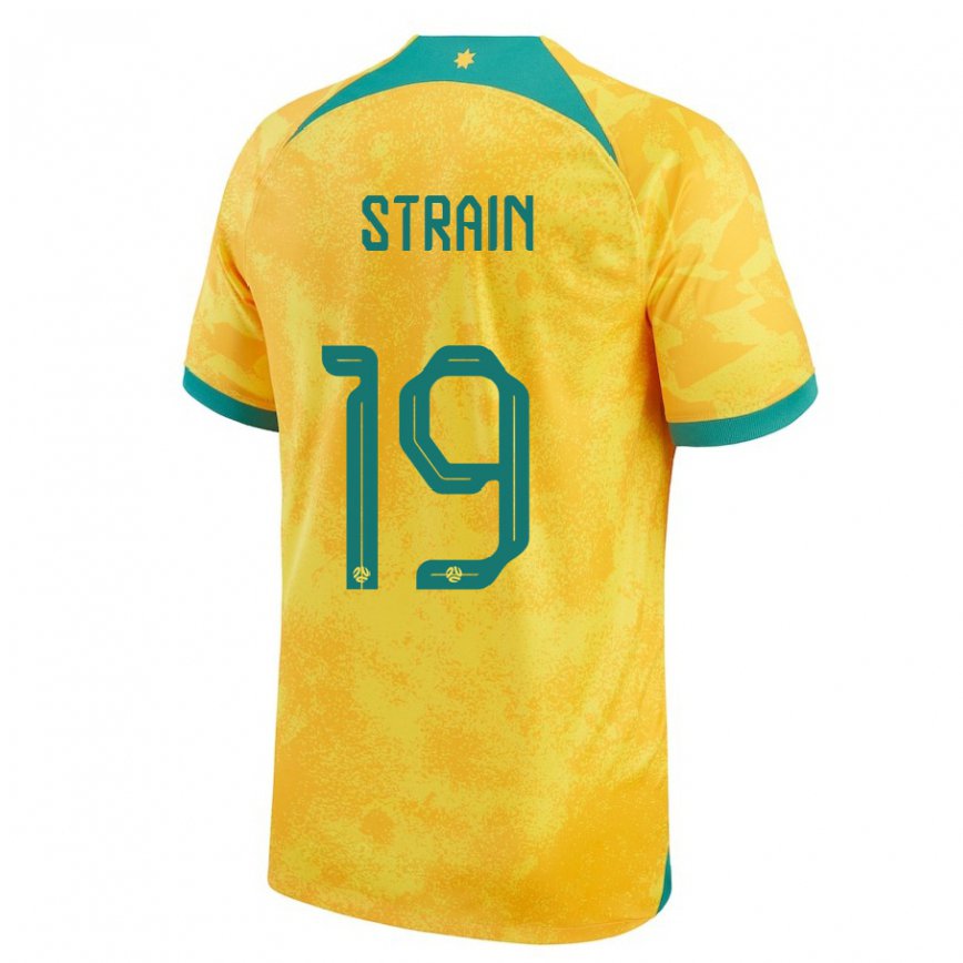 Niño Camiseta Australia Ryan Strain #19 Dorado 1ª Equipación 22-24 Perú