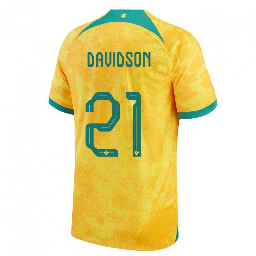 Niño Camiseta Australia Jason Davidson #21 Dorado 1ª Equipación 22-24 Perú