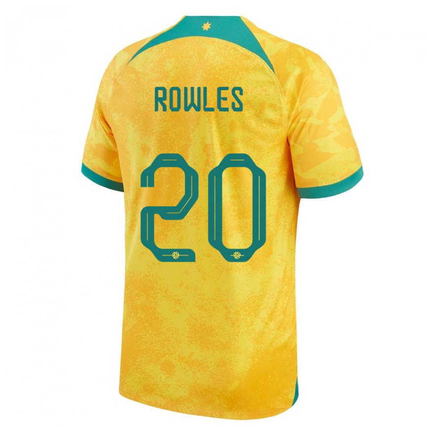 Niño Camiseta Australia Kye Rowles #20 Dorado 1ª Equipación 22-24 Perú