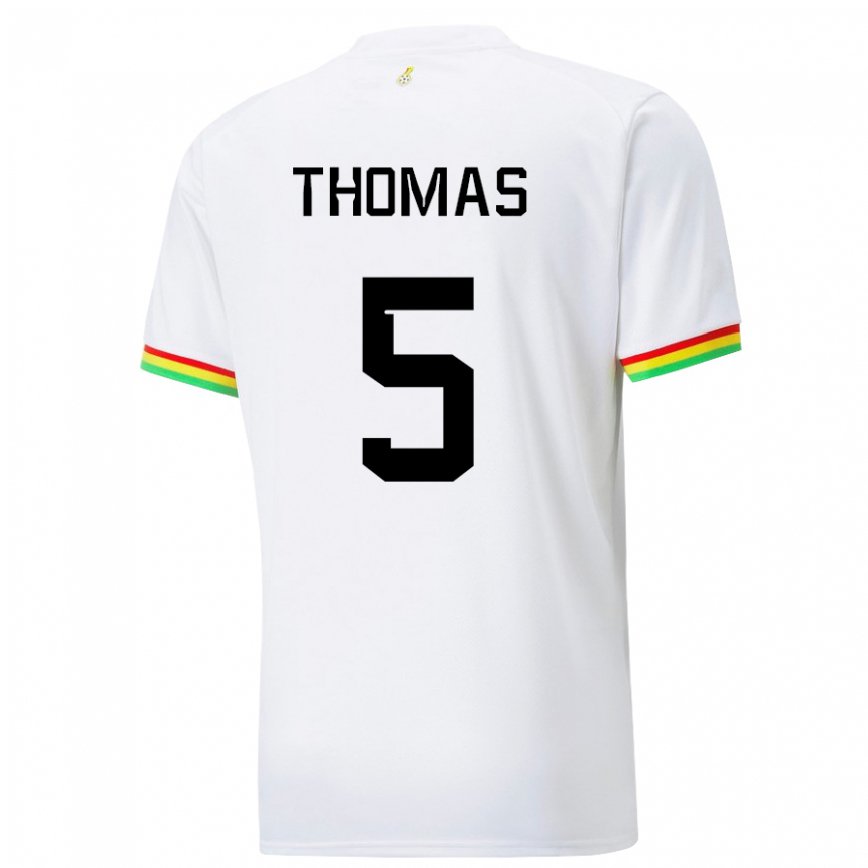 Niño Camiseta Ghana Thomas Partey #5 Blanco 1ª Equipación 22-24 Perú