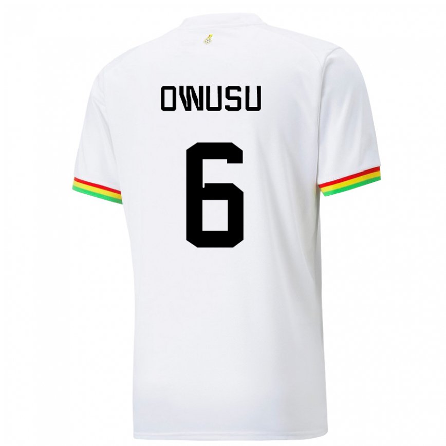 Niño Camiseta Ghana Elisha Owusu #6 Blanco 1ª Equipación 22-24 Perú