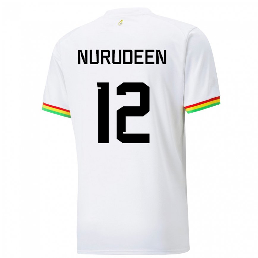 Niño Camiseta Ghana Abdul Nurudeen #12 Blanco 1ª Equipación 22-24 Perú