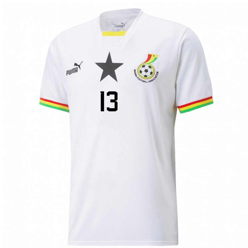 Niño Camiseta Ghana Felix Afena-gyan #13 Blanco 1ª Equipación 22-24 Perú