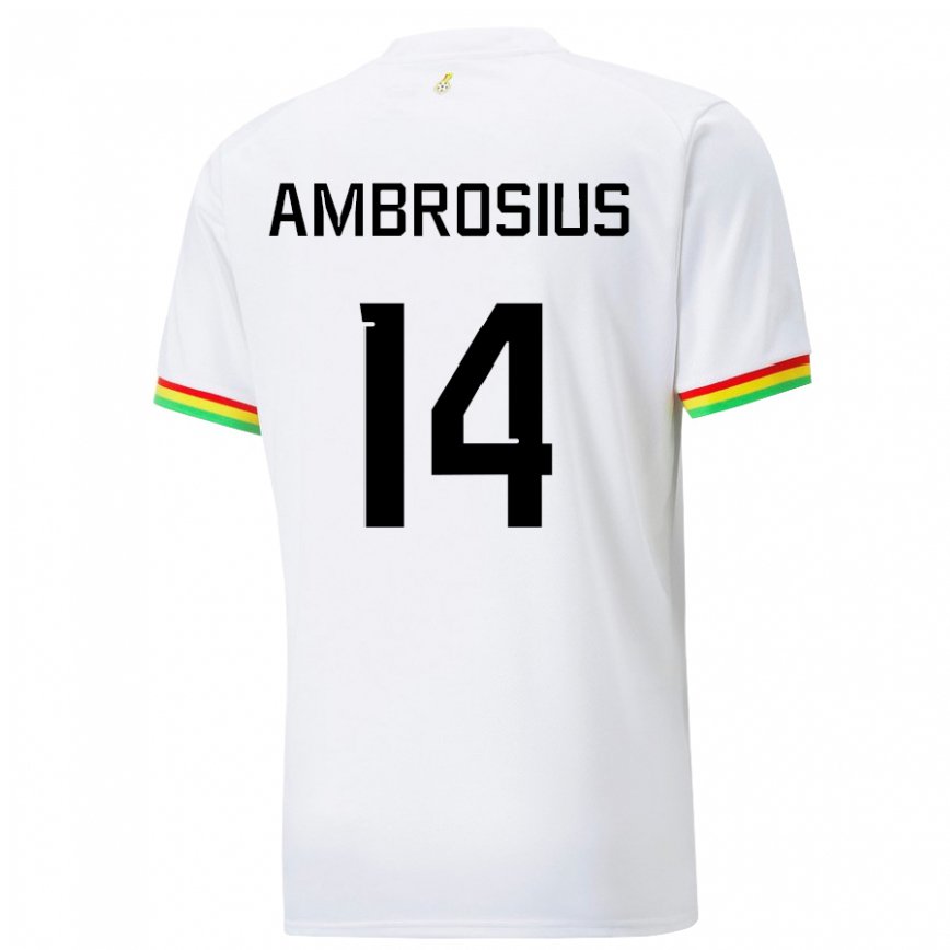 Niño Camiseta Ghana Stephan Ambrosius #14 Blanco 1ª Equipación 22-24 Perú