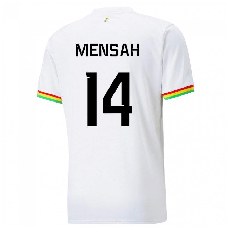 Niño Camiseta Ghana Gideon Mensah #14 Blanco 1ª Equipación 22-24 Perú