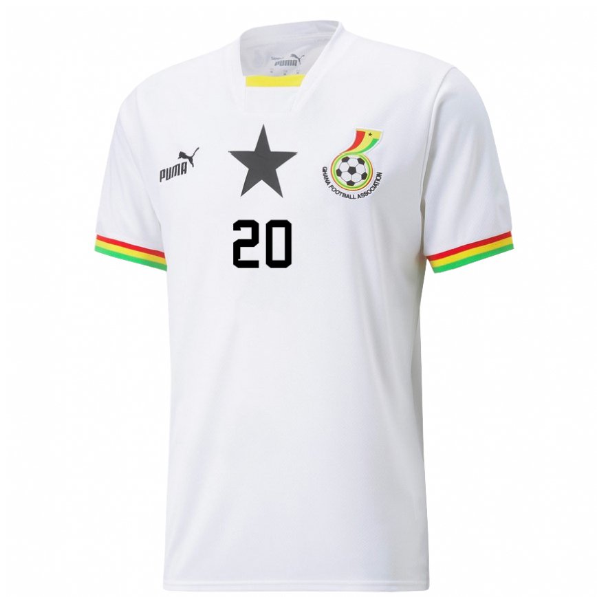 Niño Camiseta Ghana Mohammed Kudus #20 Blanco 1ª Equipación 22-24 Perú