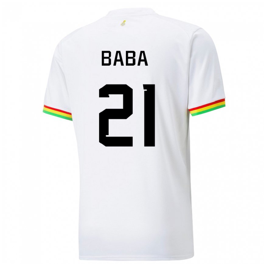 Niño Camiseta Ghana Iddrisu Baba #21 Blanco 1ª Equipación 22-24 Perú