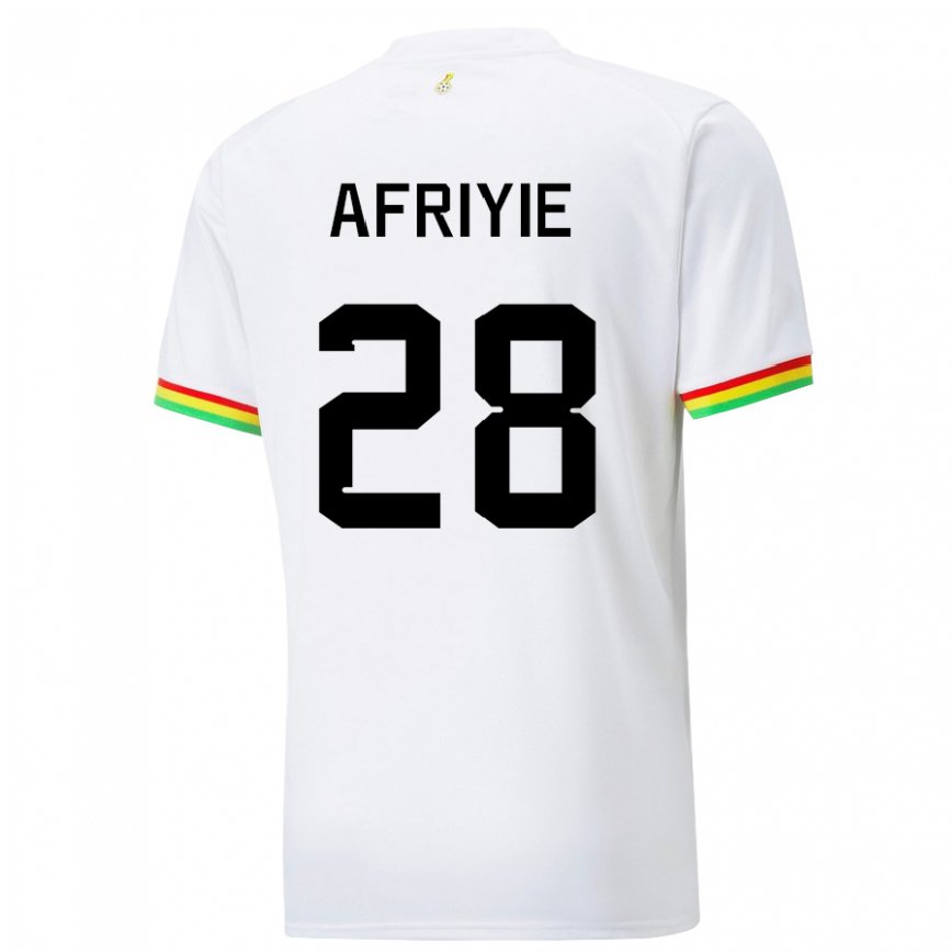 Niño Camiseta Ghana Daniel Afriyie #28 Blanco 1ª Equipación 22-24 Perú