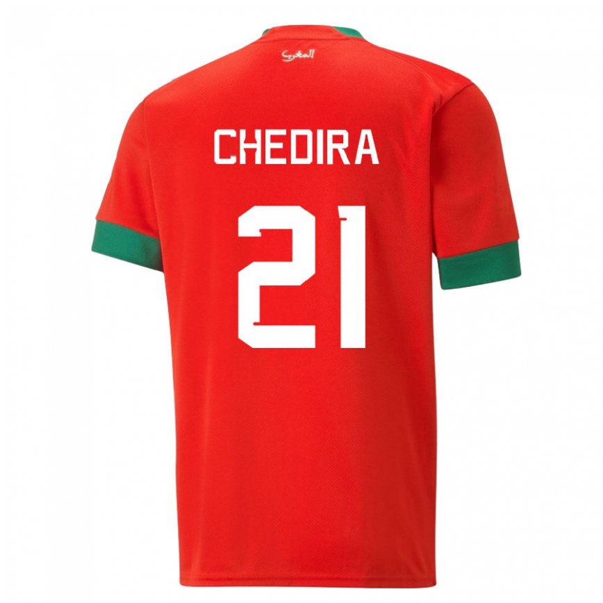 Niño Camiseta Marruecos Walid Chedira #21 Rojo 1ª Equipación 22-24 Perú