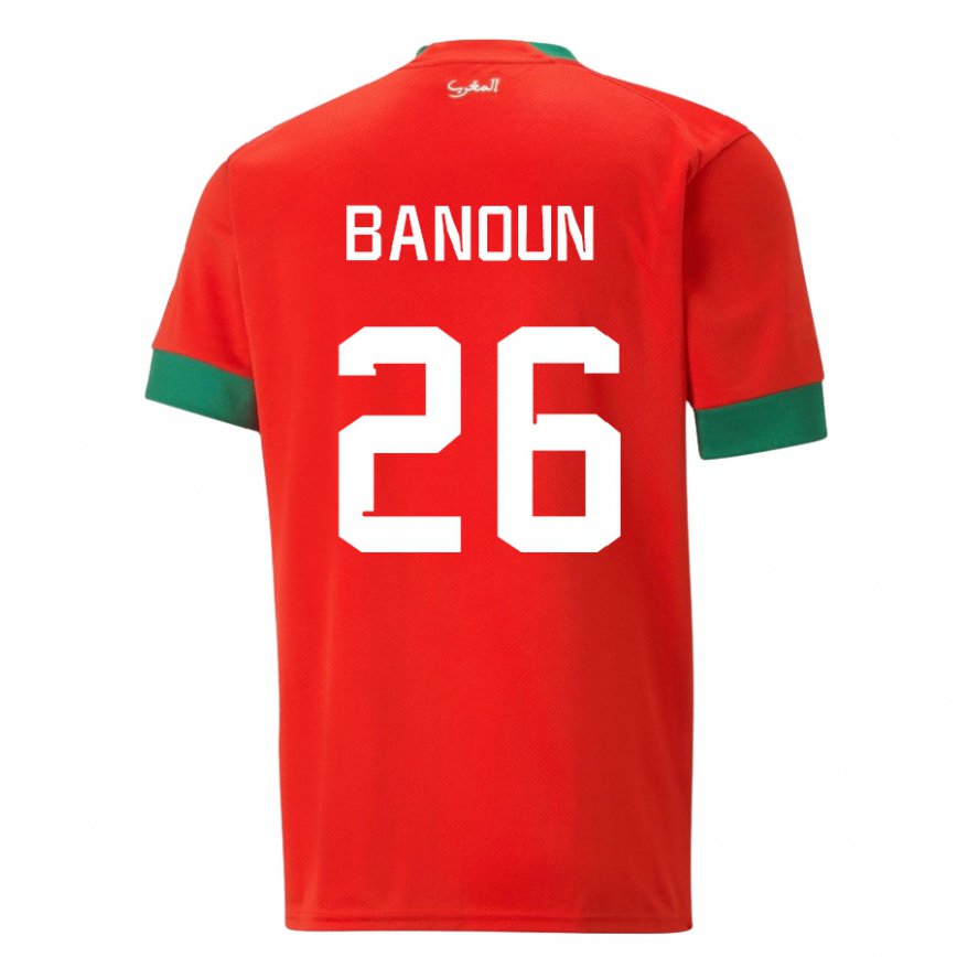 Niño Camiseta Marruecos Badr Banoun #26 Rojo 1ª Equipación 22-24 Perú