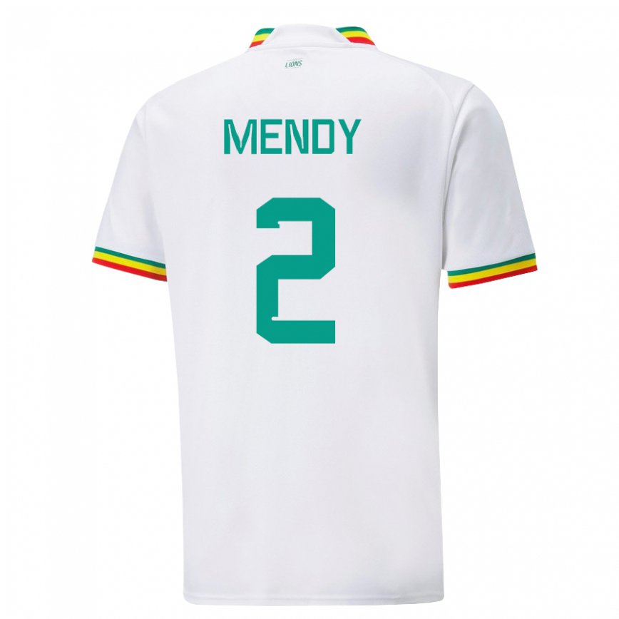 Niño Camiseta Senegal Formose Mendy #2 Blanco 1ª Equipación 22-24 Perú