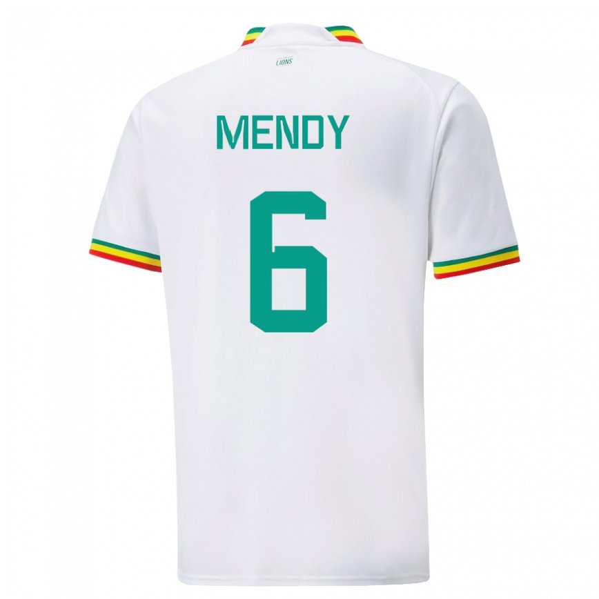 Niño Camiseta Senegal Nampalys Mendy #6 Blanco 1ª Equipación 22-24 Perú