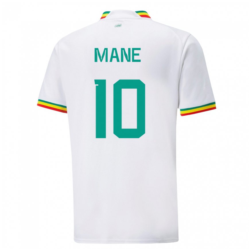 Niño Camiseta Senegal Sadio Mane #10 Blanco 1ª Equipación 22-24 Perú