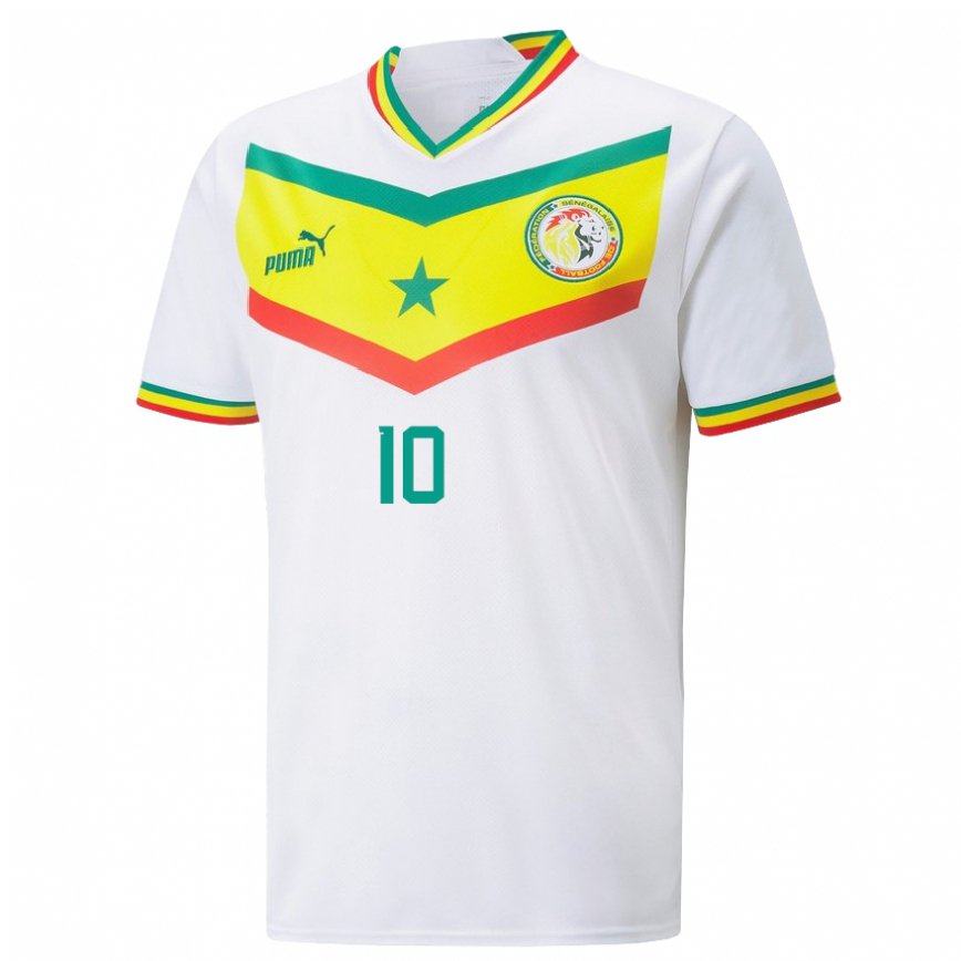 Niño Camiseta Senegal Sadio Mane #10 Blanco 1ª Equipación 22-24 Perú