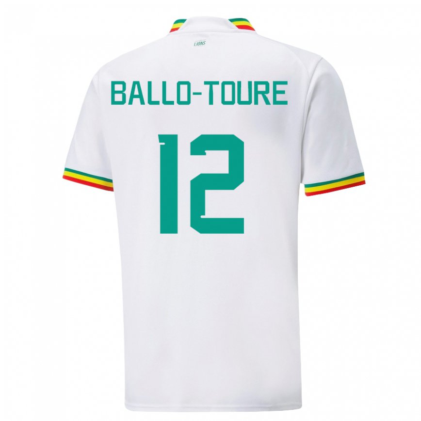 Niño Camiseta Senegal Fode Ballo-toure #12 Blanco 1ª Equipación 22-24 Perú