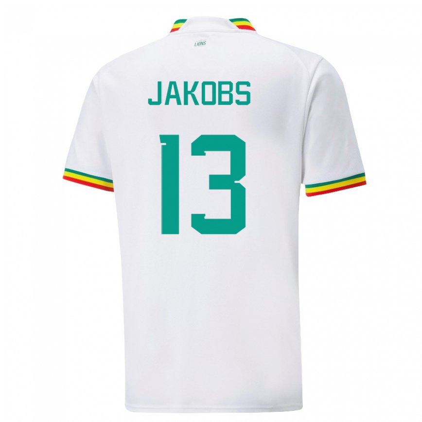 Niño Camiseta Senegal Ismail Jakobs #13 Blanco 1ª Equipación 22-24 Perú