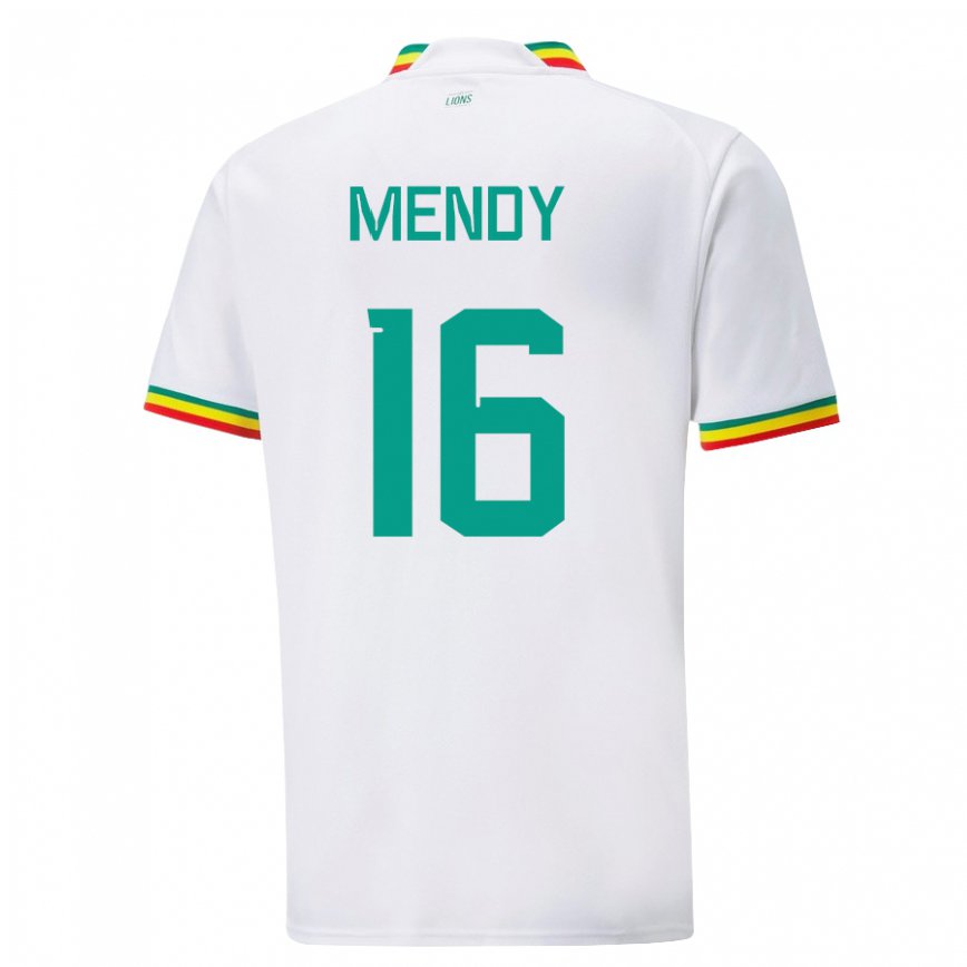 Niño Camiseta Senegal Edouard Mendy #16 Blanco 1ª Equipación 22-24 Perú