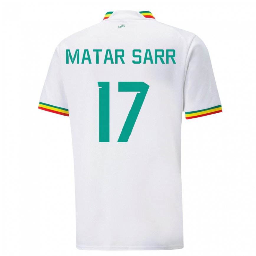 Niño Camiseta Senegal Pape Matar Sarr #17 Blanco 1ª Equipación 22-24 Perú