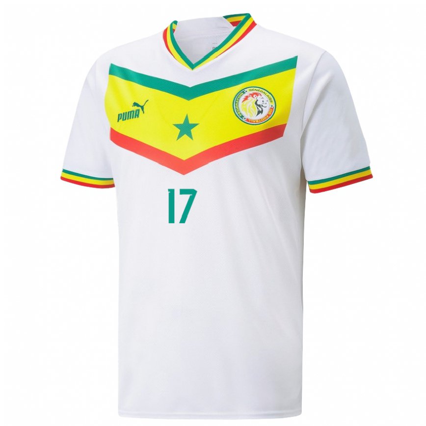 Niño Camiseta Senegal Pape Matar Sarr #17 Blanco 1ª Equipación 22-24 Perú