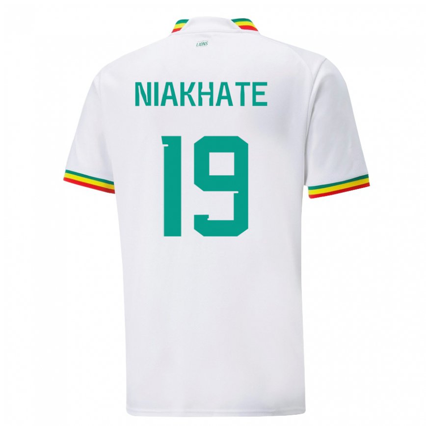 Niño Camiseta Senegal Moussa Niakhate #19 Blanco 1ª Equipación 22-24 Perú