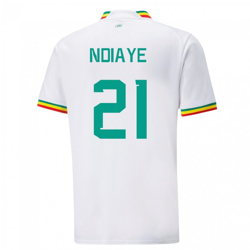 Niño Camiseta Senegal Iliman Ndiaye #21 Blanco 1ª Equipación 22-24 Perú